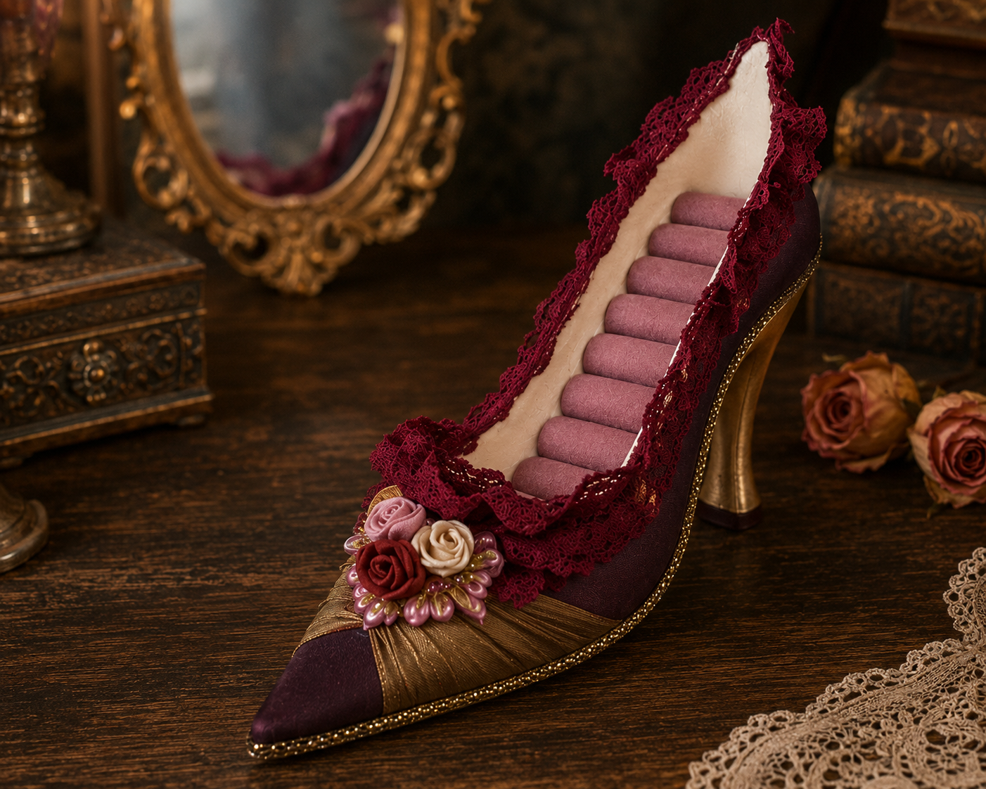 Vintage shoe ring holder