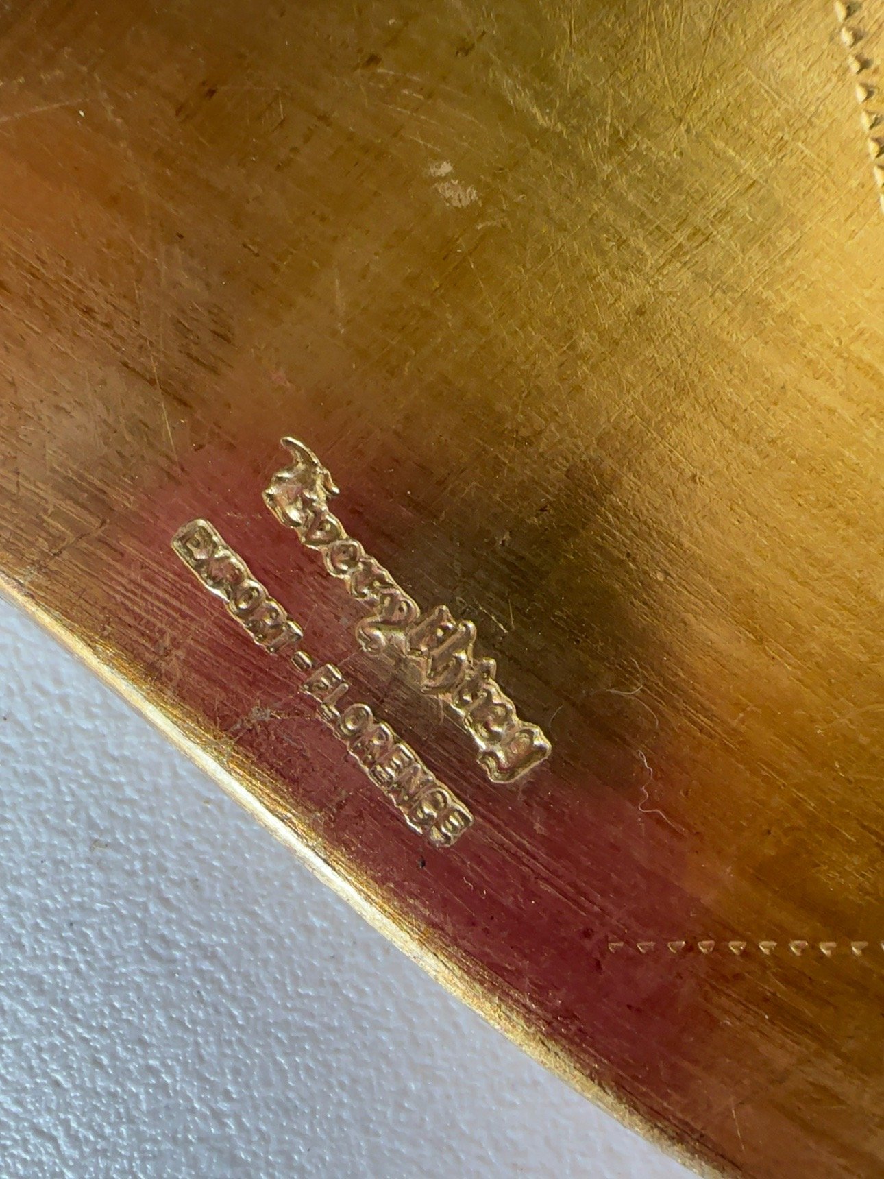 Vintage Italian Florentine Gilt Wood Wall Plaque / Decorative Tray – Turquoise & Gold - Image 5