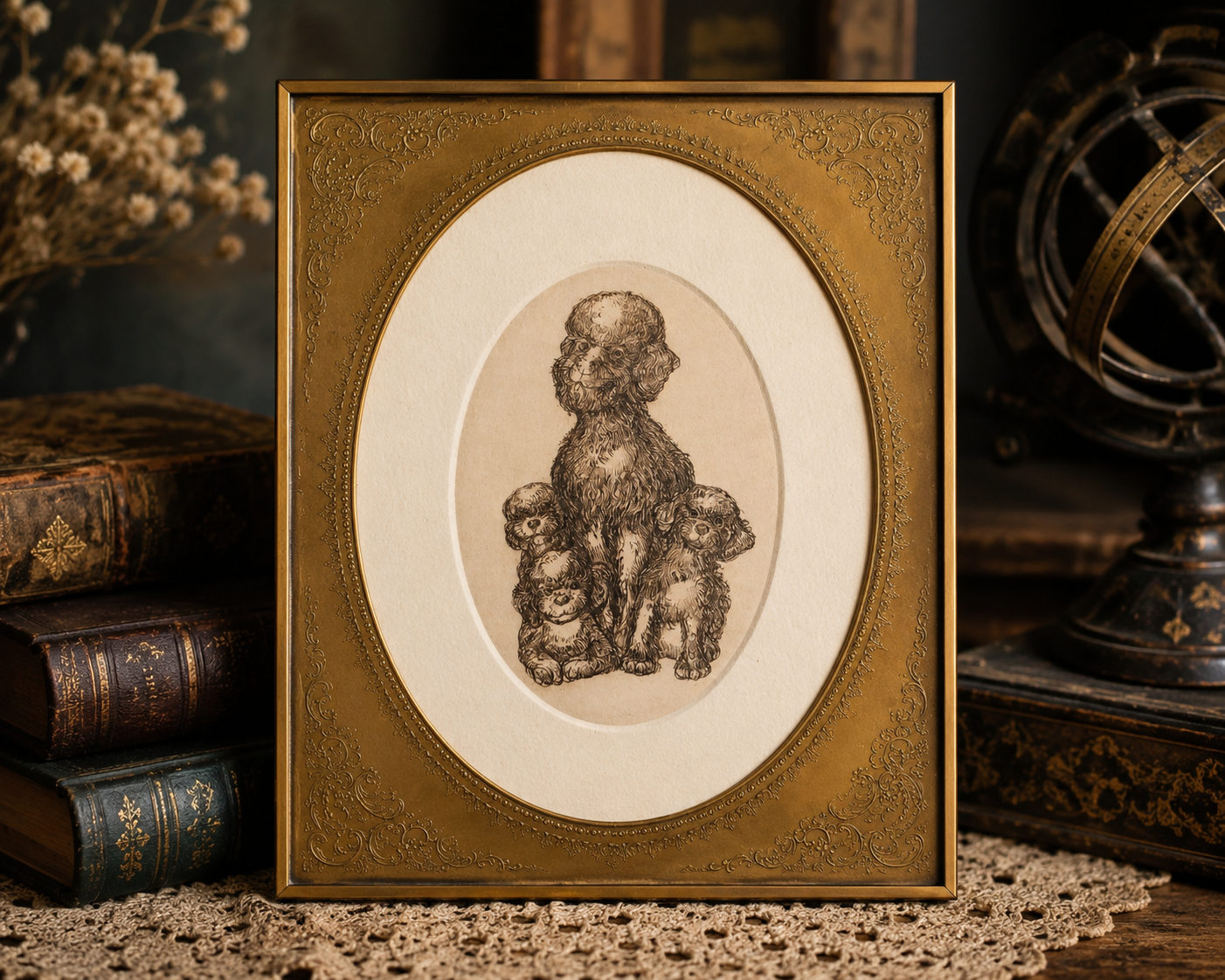 Vintage Signed Limited Edition "Poodles" Print #32/150 – 1980