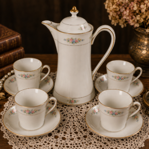 Antique Noritake Sedan Nippon Hand Painted Floral Tea Coffee Set – 9 Pieces