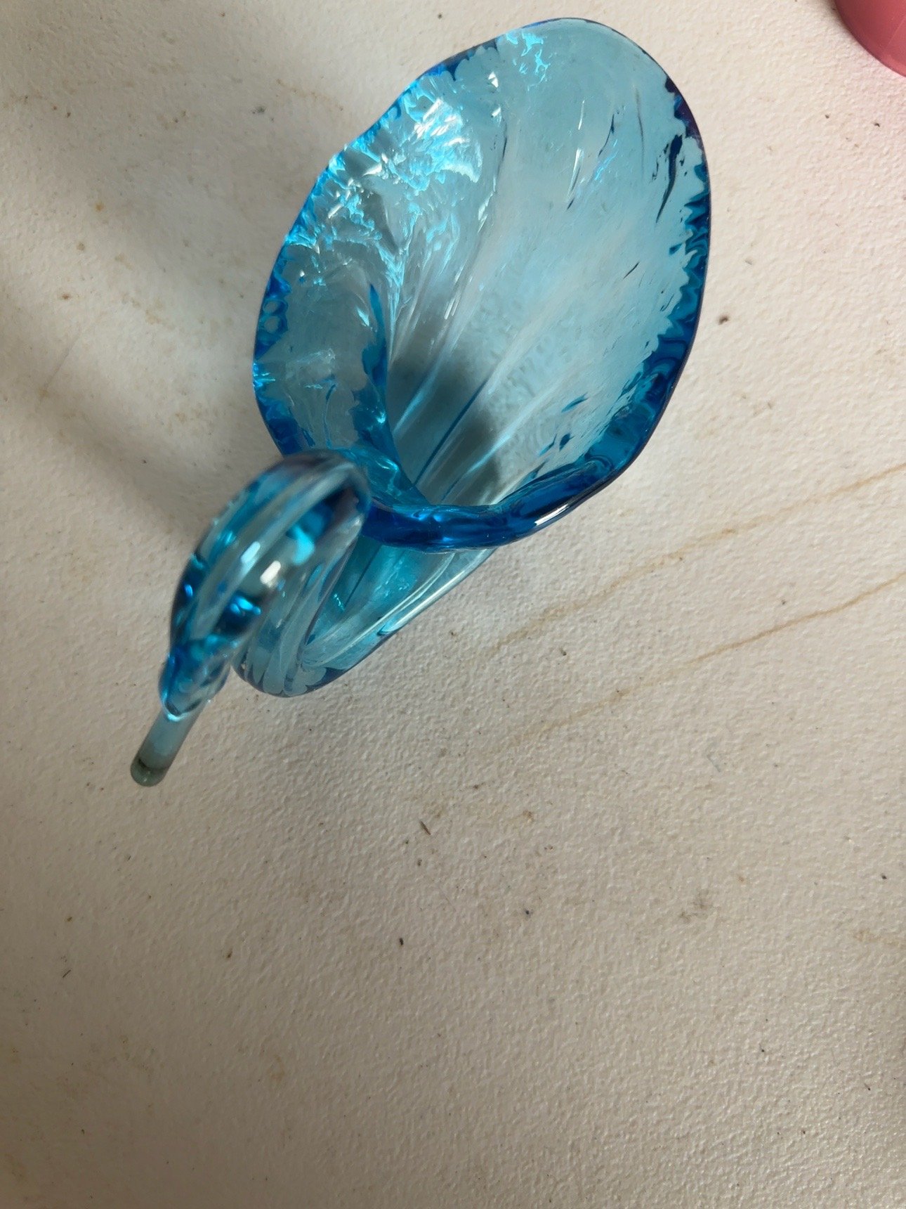 Vintage Blue Art Glass Swan Dish – Aqua & Cobalt Hand-Blown Swan Bowl - Image 3