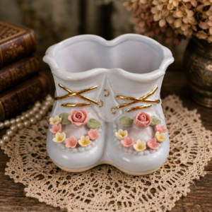 Vintage Floral Ceramic Shoe planter