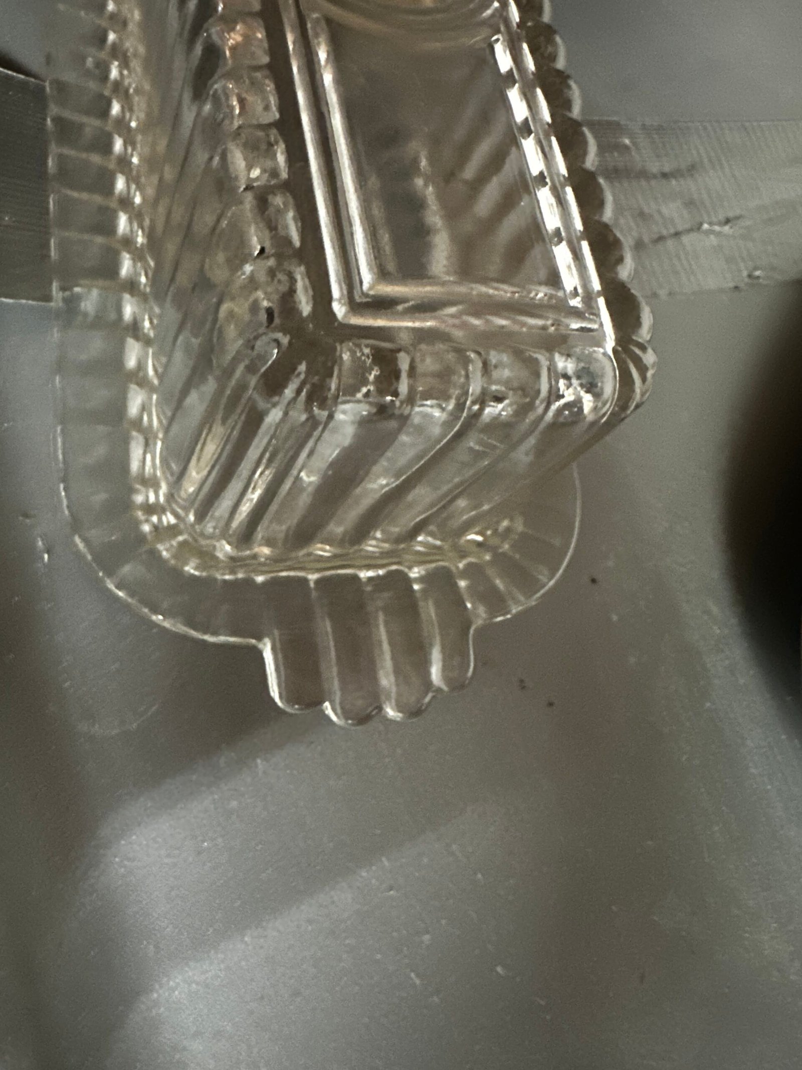 Vintage Hazel Atlas Art Deco Clear ribbed Glass Covered Covered Dish – butter dish - Image 5