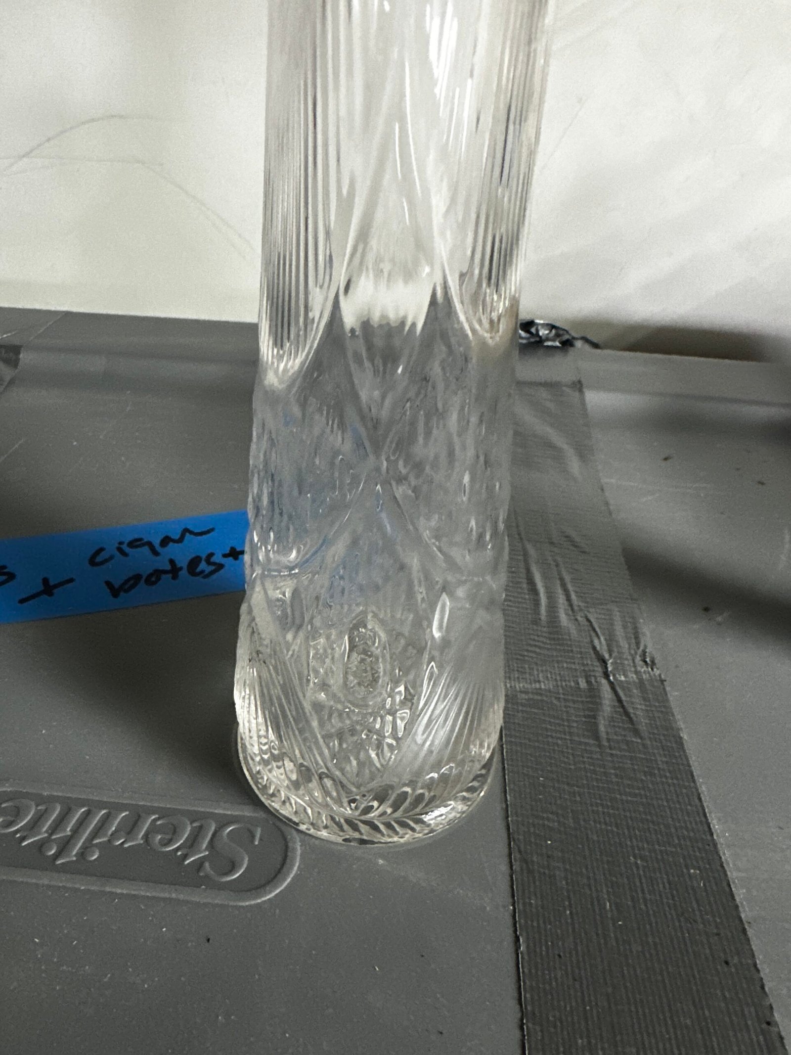 Vintage Cut Crystal Fluted Vase – Tall Ruffled Scalloped Rim, Heavy Glass - Image 3