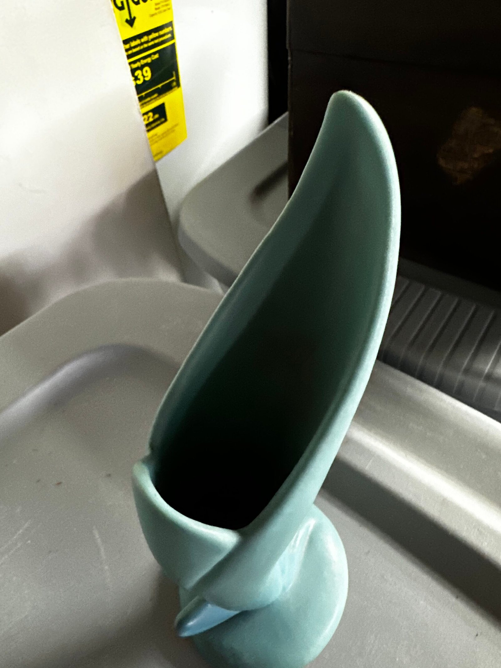 #1 Vintage Van Briggle Art Pottery birds of Paradise Spiderwort Vase Turquoise Matte Colorado Springs - Image 5