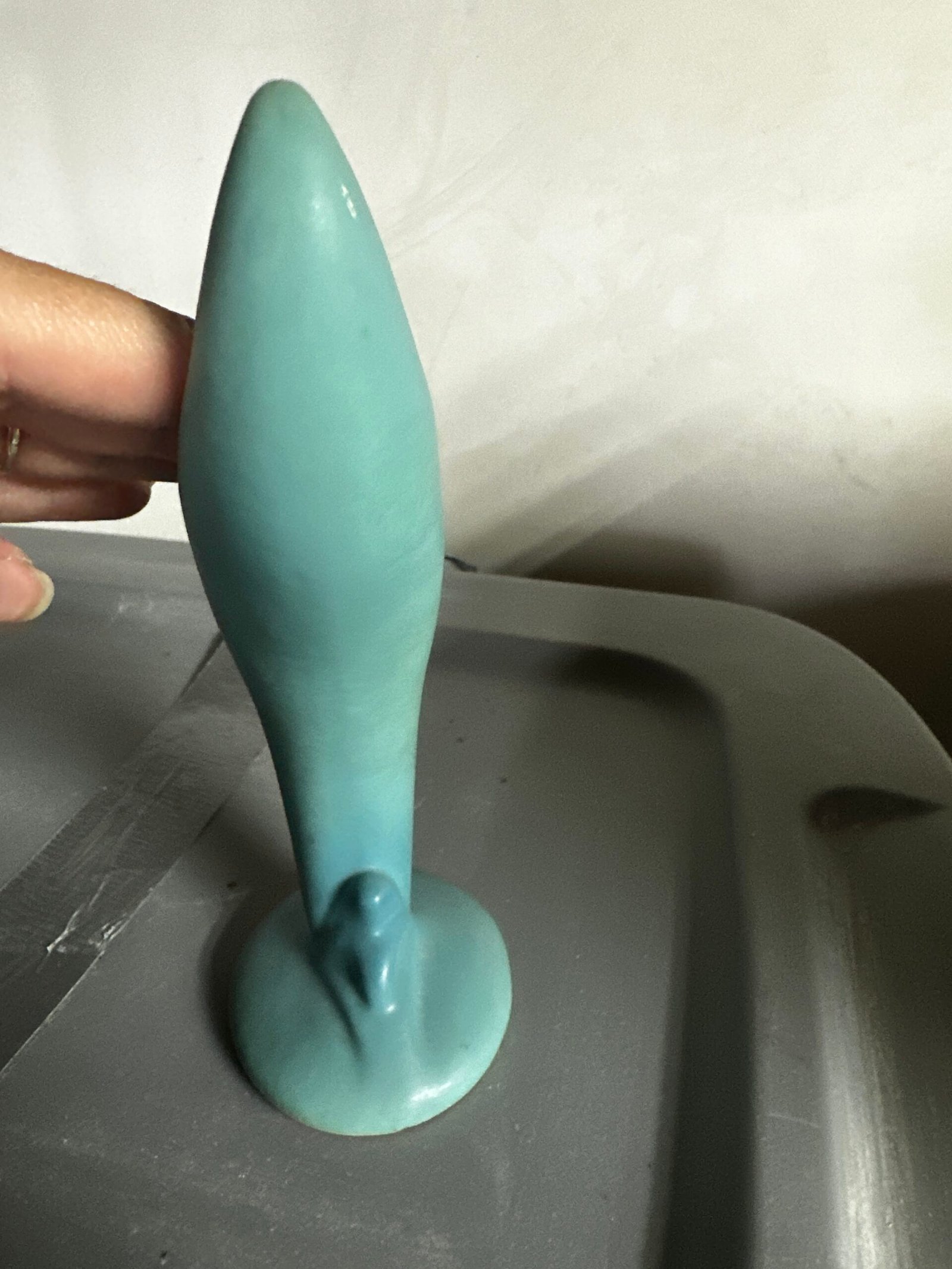 #1 Vintage Van Briggle Art Pottery birds of Paradise Spiderwort Vase Turquoise Matte Colorado Springs - Image 3
